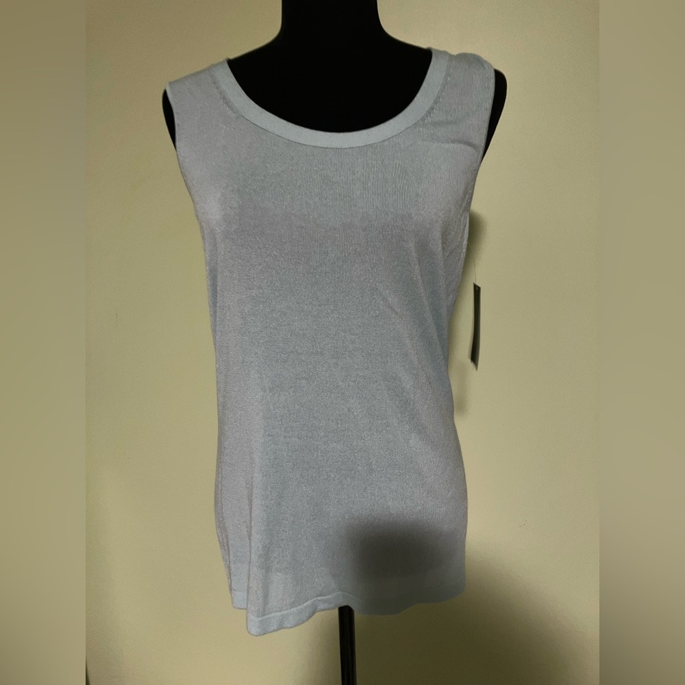 Lafayette 148 NEW linen blend sleeveless tank top shirt blouse shell sz M pastel